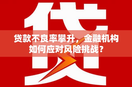 枣庄贷款不良率攀升，金融机构如何应对风险挑战？