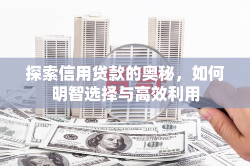 枣庄探索信用贷款的奥秘，如何明智选择与高效利用