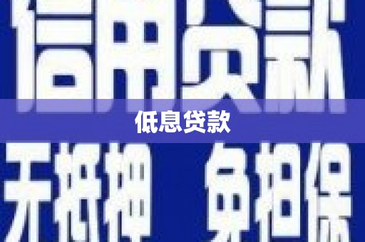 枣庄低息贷款